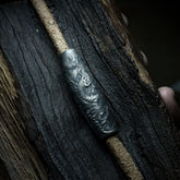 Silver Dzi Bead with Dragon Coil